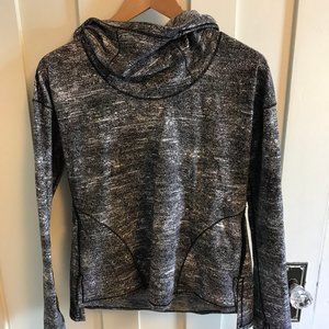 Lululemon hooded cowl neck pullover (Grey/White)